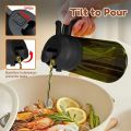 2 in 1 Olive Oil Dispenser Bottle 470ml Light-Blocking Dark Oil Sprayer for Cooking for Kitchen Dark Green Glass Oil Bottle.