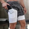 Camo Running Shorts Men Gym Sports Shorts 2 In 1 Quick Dry Workout Training Gym Fitness Jogging Short Pants Summer Men Shorts.