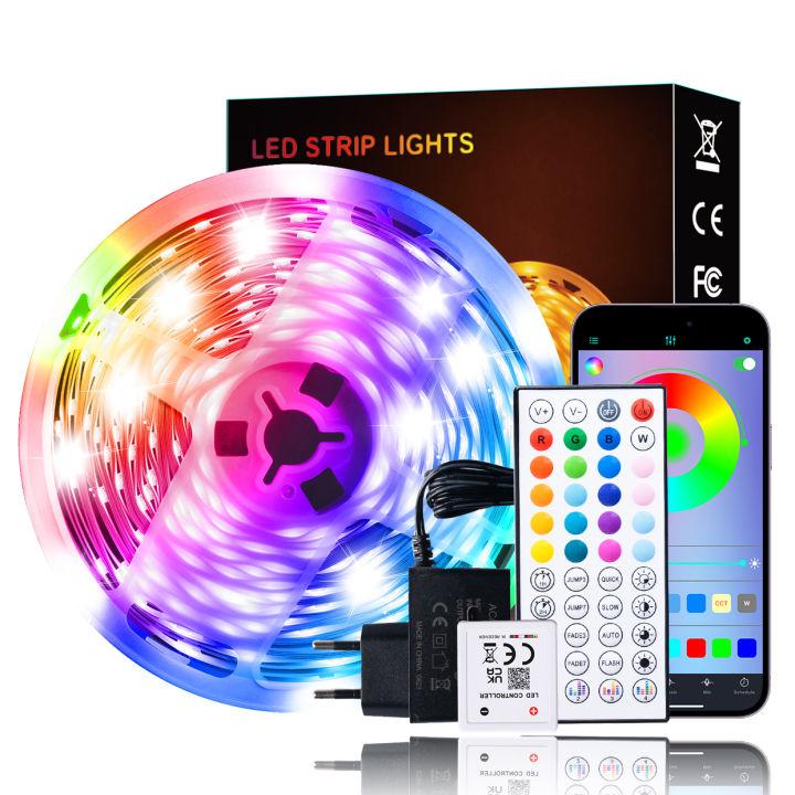 Smart LED Strip Lights Bluetooth RGB Color Changing APP Controll Music ...