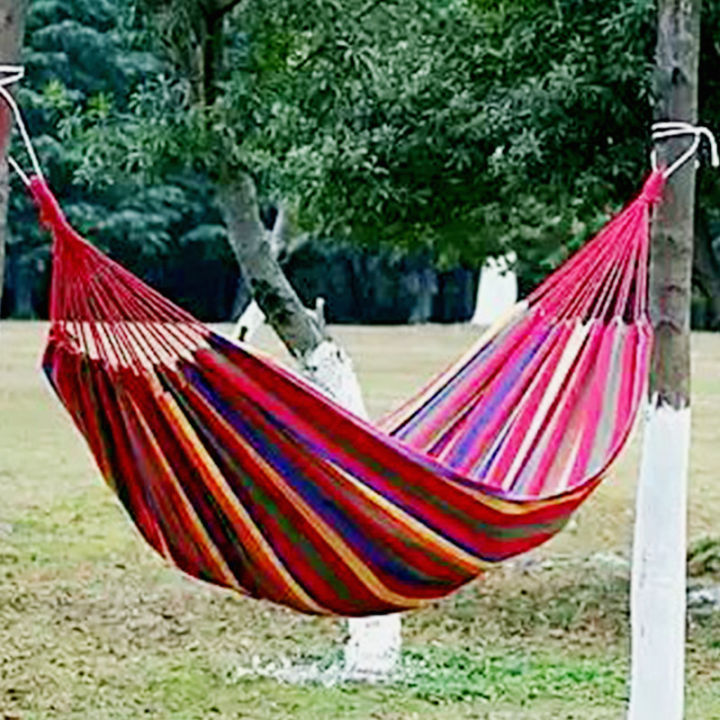 Outdoor%20anti%20rollover%20canvas%20hammock%20curved%20wooden%20stick%20duckbill%20hammock%20dormitory%20swing%20hammock%20double%20thick%20hammock%20-%20Image%205