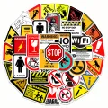 10/30/50PCS Warning Stickers Danger Banning Skateboard Fridge Guitar Laptop Motorcycle Travel Classic Toy Cool Decals Sticker. 