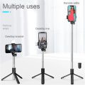 Cell Phone Selfie Stick Tripod Bluetooth Remote Wireless Selfi Stick Phone Holder Stand with Beauty Fill Light for Phone. 
