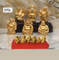 Prosperity Golden Laughing Buddha Figurines For Wealth And Success-Set of 6 PCs. 