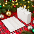 1 Set 23cm Luxury Ribbon  Box with Lafite Grass Bronzing Envelope Greeting Card Storage Party Wedding Souvenir Packaging ZYF. 