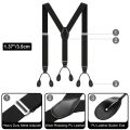 Men Button Suspenders Adjustable lastic Y Shape Tuxedo Suspender with Leather Buttons End Long Lasting Stretch Ultimate Fashion.
