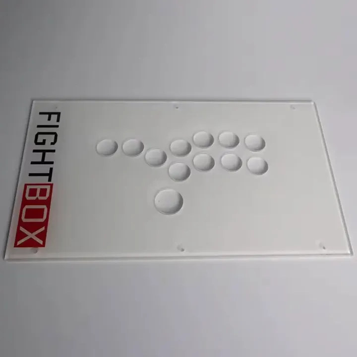 Arcade%20Controller%20DIY%20Panel%20FightBox%20Custom%20Panel%20F%20Series%2035cm%20x%2020cm%20Hitbox%20Style%20Transparent%20Glossy%20Frosted%20Panel%20with%20Screws%20-%20Image%205