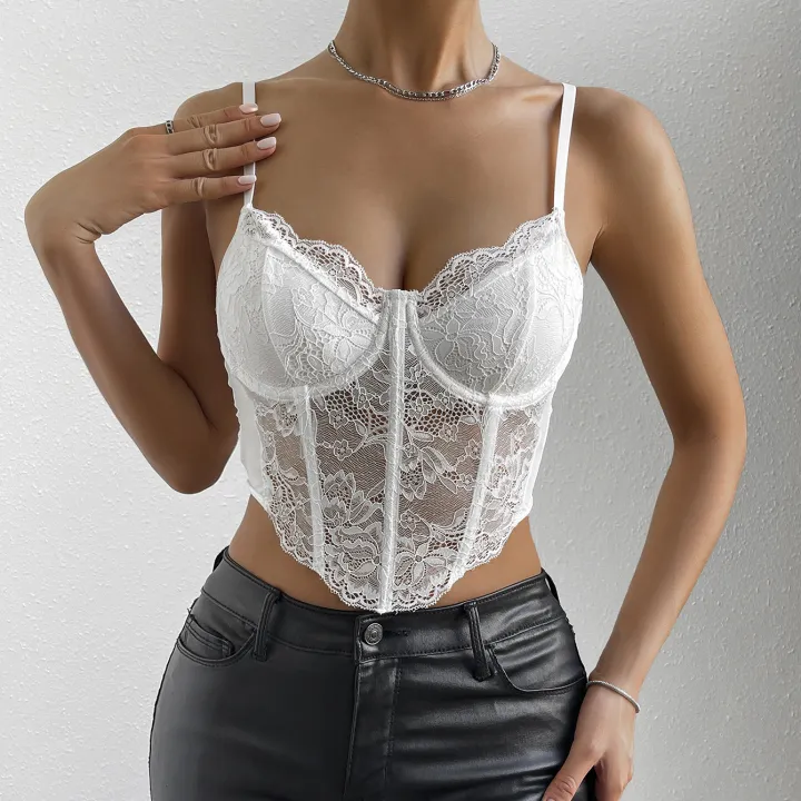 French%20%20Lace%20Underwire%20Rhomboid%20Fishbone%20Crop%20Top%20Backless%20Hottie%20Perspective%20Corset%20Red%20V-neck%20Elegant%20and%20Temperament%20Vest%20-%20Image%205