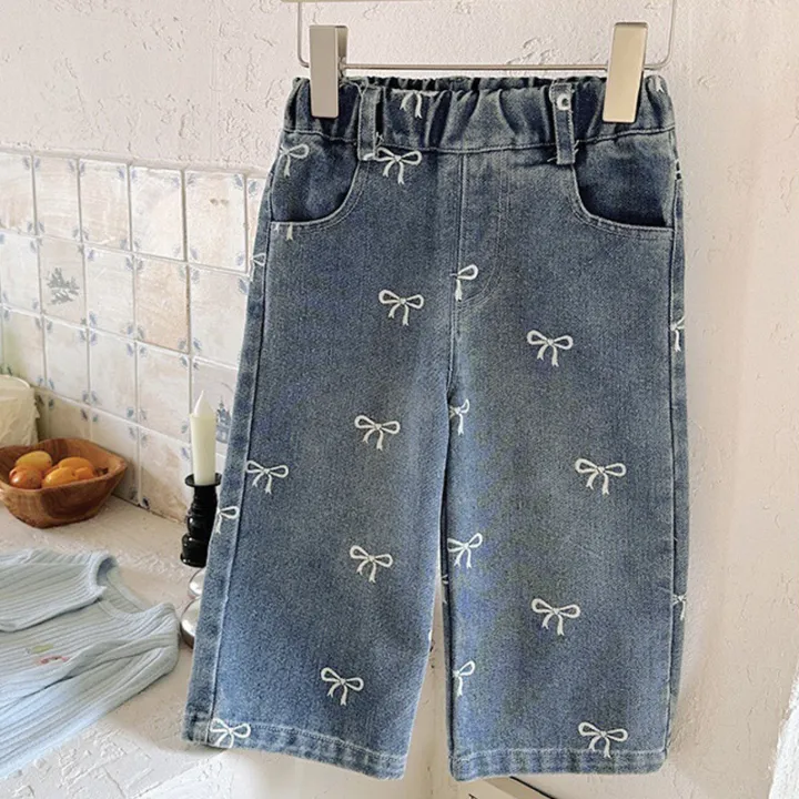 Girls%20Print%20Bow%20Jeans%20New%20Autumn%20Spring%20Children%20Loose%20Fashion%20Pants%20Kids%20Baggy%20Straights%20Baby%20Print%20Wide%20Leg%20Trousers%201-6%20Years%20-%20Image%204