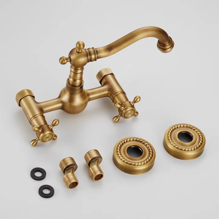 Classical%20Brass%20Kitchen%20Faucet%20Wall%20Mounted%20Dual%20Handle%20Holes%20Cold%20and%20Hot%20Water%20Taps%20Rotatable%20Kitchen%20Mixer%20Tap%20-%20Image%206