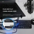 BOMGE U202 USB Audio Interface with Mic Preamplifier XLR/TSR/TS Ports 48V 32-Bit/192kHz Resolution for computer recording Stream. 
