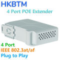 HKBTM 4 Port PoE Extender Waterproof poe repeater for IP Port Transmission Extender for POE Switch NVR IP Camera. 