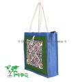 Jute Fabric eco friendly traveling bag /tiffin Carrying Bag with long soft handle. 