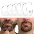 6pcs Beard Shaping Kit – 5 Size Beard Templates & 1 Multifunctional Styling Comb for Perfect Grooming (Blue & Transparent). 