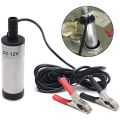 12V/24V DC Fuel Transfer Pump Diesel Oil Water Submersible Electric Motor for Car Camping Fishing  Stain Steel Shell Portable. 