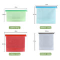 Silicone Bags Reusable Silicone Food Bag Airtight Seal Food Preservation Bag Food Grade for Vegetable, Liquid, Snack, Meat.