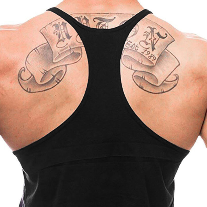 Plain%20Men's%20Cotton%20Gym%20Tank%20Tops%20Running%20Vests%20Y-Back%20Bodybuilding%20Sleeveless%20Shirt%20Muscle%20Workout%20Athletic%20Fitness%20Singlets%20-%20Image%203