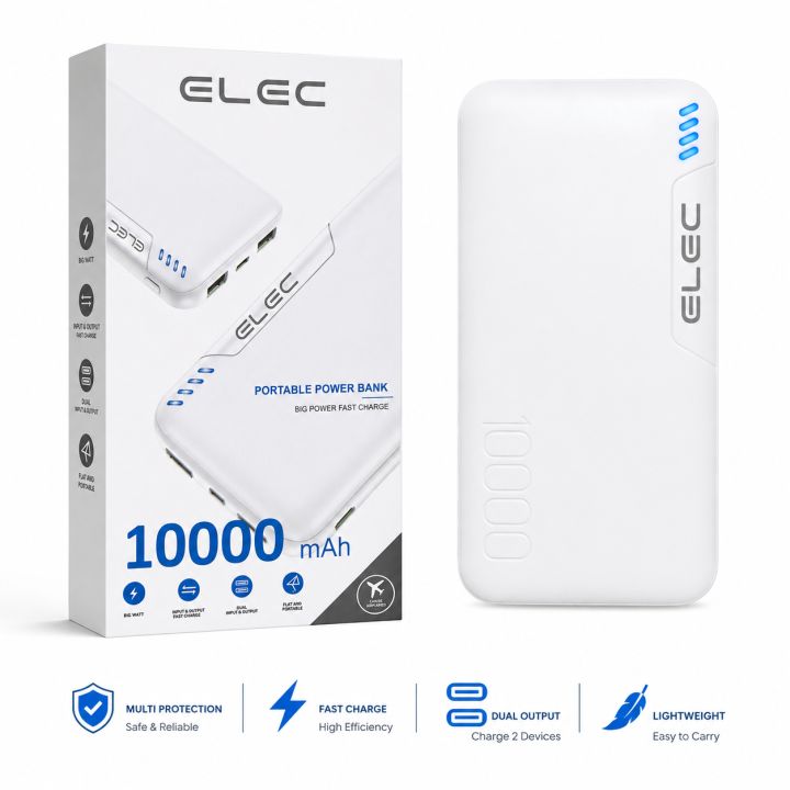 ELEC%2010000mAh%20Power%20Bank%20Fast%20Charging%20Dual%20Input%20Output%20Portable%20Charger%20with%20LED%20Display%20for%20Mobile%20Phones%20-%20Image%202
