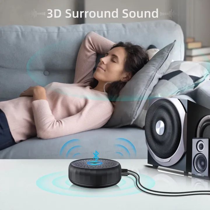 ZIOCOM Bluetooth 5.0 Receiver for Home Stereo, 3D Surround Sound, aptX Low Latency, Wireless Audio Adapter for Wired Speakers, Old Cars and Home Music Streaming Stereo System (not for TV) - RC01