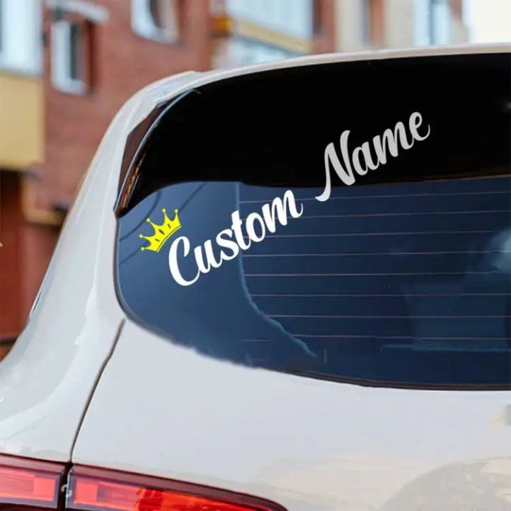 Custom name sticker for car 15x4 inch (White & Red) | Daraz.pk