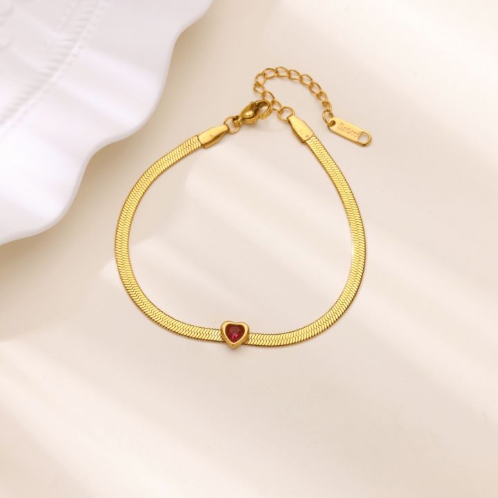 Green%20Zircon%20Heart%20Bracelets%20For%20Women%20Gold%20Color%20Stainless%20Steel%2012%20Birthstone%20Heart%20Bracelet%20Wedding%20Birthday%20Jewelry%20Gift%20-%20Image%205