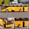 1:32 Scale Passenger Bus Model Toy Car 5 Doors Opened Alloy Diecast Sound Light Simulation Creative Toys Models Present for Boys. 