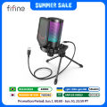 FIFINE USB Condenser Gaming Microphone, for PC PS4 PS5 MAC with Pop Filter Shock Mount&Gain Control for Podcasts ,Ampligame A6V.