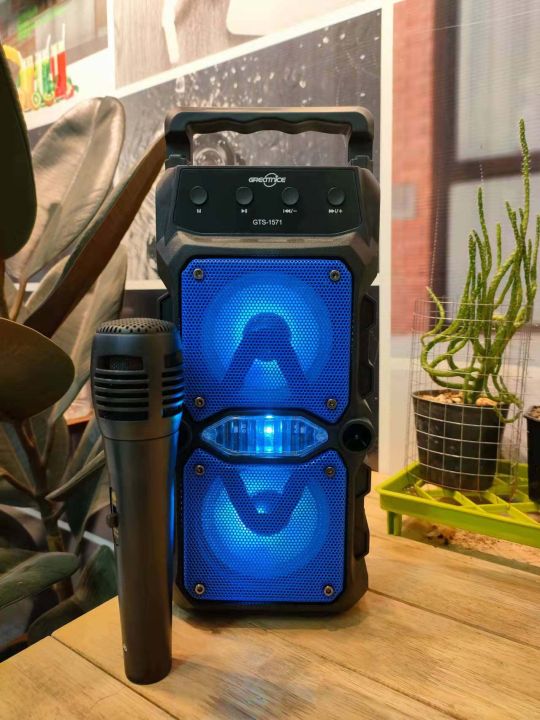 Wireless%20Portable%20Karaoke%20Speaker%20GTS-1571%20With%20Wired%20Microphone%20Support%20Bluetooth,%20Mic,%20FM%20Radio,%20TF%20Memory%20Card%20Reader%20and%20USB%20Pen%20Drive%20-%20Image%203