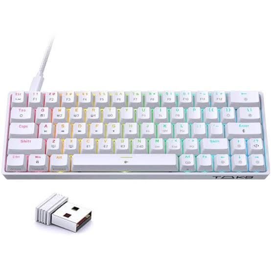 Kemove Mechanical Gaming Keyboard TMKB T63 ARGB Wired, Wireless 2.4GHz and Bluetooth Red Switches 60% Mechanical Gaming Keyboard