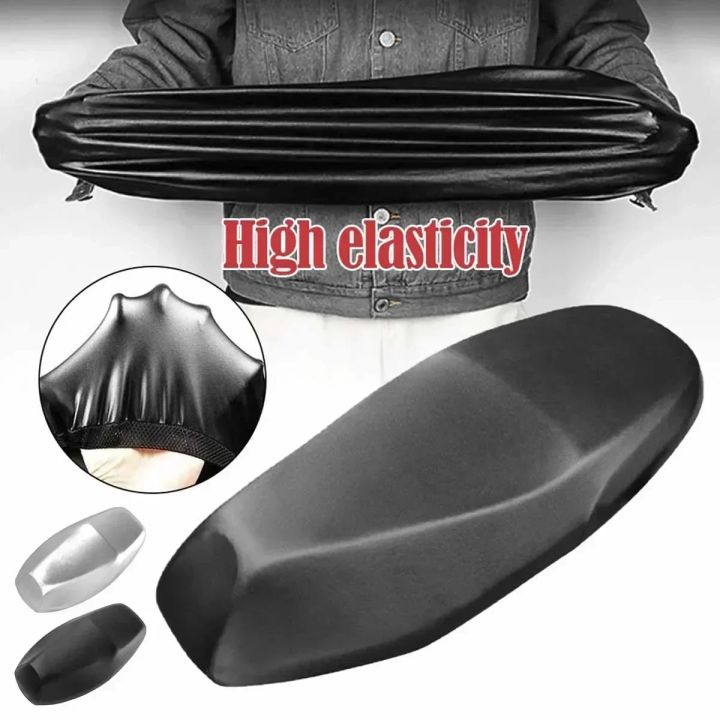 Black Motorcycle Seat Cover Waterproof Dustproof Sunscreen Scooter Cushion Non-slip Breathable Seat Protector