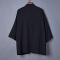 Japanese-Style Hong Kong Retro Loose Solid Color Versatile Kimono Cardigan Haori Chinese-Style Improved Hanfu Anime Cosplay Jacket Beach Cover-Up Sun Protection Clothing. 
