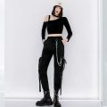 Black Casual Pants for Women in Spring Autumn Korean Style Ins Hip-Hop Student Loose High-Waisted Slim Legged Cargo Pants Trendy.