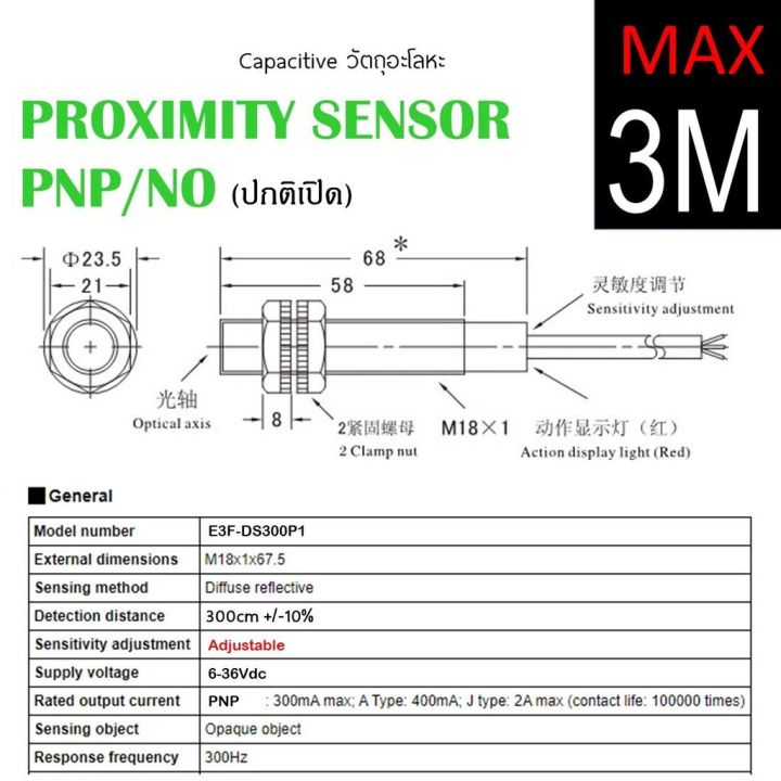 Pnp/no%20E3F-DS300P1%206-36vdc%20plastic%20metal%20wood%20detector%20motion%20sensor%20animal%20people%20adjustable%20range%2030-300cm%20-%20Image%203