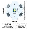 Cree 3w XPE 3535 SMD LED Chip with 20mm PCB - White. 