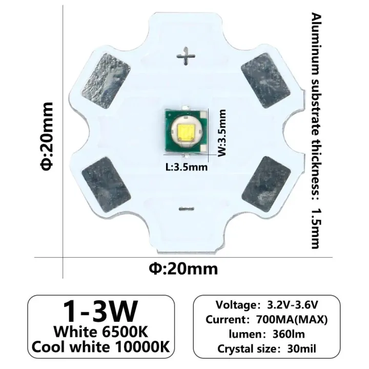 Cree%203w%20XPE%203535%20SMD%20LED%20Chip%20with%2020mm%20PCB%20-%20White%20-%20Image%204