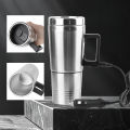 Vehicle Heating Cup Camping Travel Kettle Electric Heating Car Kettle Stainless Steel 12V/24V 300ml Auto Accessories.