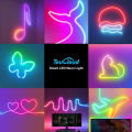 Neon LED Strip Lights 1/2/3M Silicone Neon Rope Light Music Sync DIY APP RGB Multicolor Chasing Strip Tape for Room Wall Decor. 