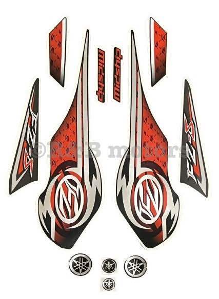 Yamaha Fzs Black Bike Complete Sticker Kit