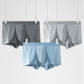 2PCS Men's briefs, summer thin, ice-silk, non-scarring, antibacterial boxers, comfortable, breathable bottoms. 