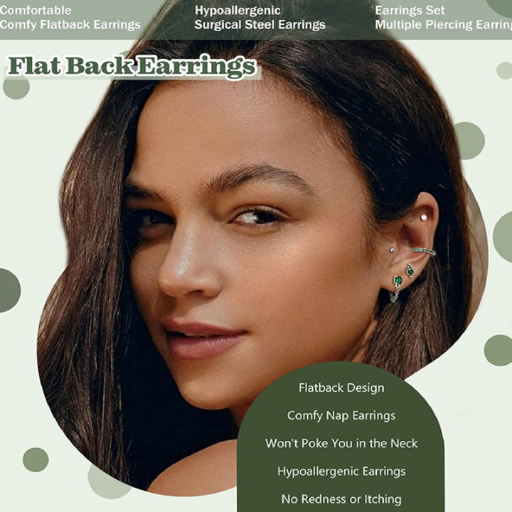 2Pcs%20Dainty%20Stainless%20Steel%20Flat%20Back%20Stud%20Earrings%20for%20Women,%20Trendy%20Cartilage%20Earrings%20Small%20Huggie%20Hoop%20Earrings%20Jewelry%20-%20Image%206