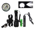 C8 LED Flashlight White/Green/Red Tactical Hunting Rifle Lantern+Pressure Switch+Rail Scope Mount+18650+USB Charger.