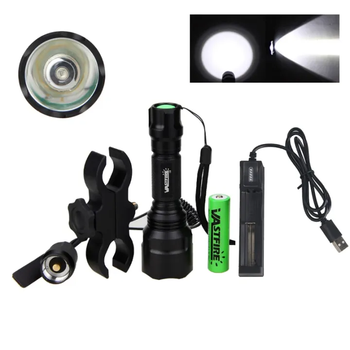 C8%20LED%20Flashlight%20White/Green/Red%20Tactical%20Hunting%20Rifle%20Lantern+Pressure%20Switch+Rail%20Scope%20Mount+18650+USB%20Charger%20-%20Image%207