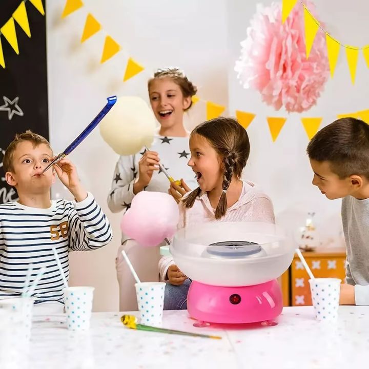 Cotton Candy Machine for Kids, Mini Electric Cotton Candy Maker with Splash-Proof Plate for Home Kids Party, EU Plug