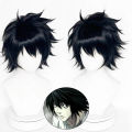 Black Short Spiky Layered Wig Synthetic Hair Messy Bangs Anime Character Cosplay Halloween Costume Party Full Wigs for Men Teens. 