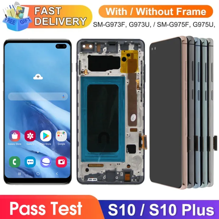 Screen for Samsung Galaxy S10 Plus S10+ G975 G975F Lcd Display Digital Touch Screen  with Frame for Samsung Galaxy S10 Assembly