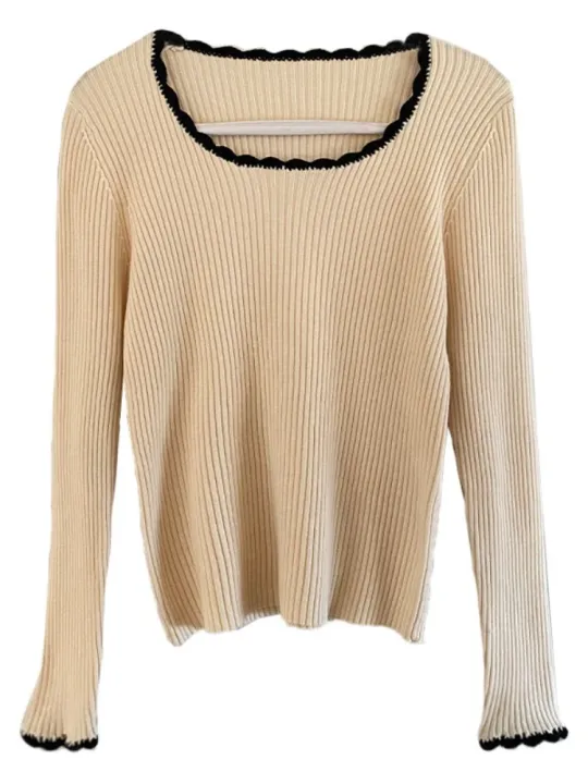 2026%20Women%20Long%20Sleeve%20Slim%20Soft%20Tops%20Autumn%20Winter%20Square%20Neck%20Knitted%20Pullovers%20Casual%20Versatile%20Color%20Blocking%20Sweater%20-%20Image%205