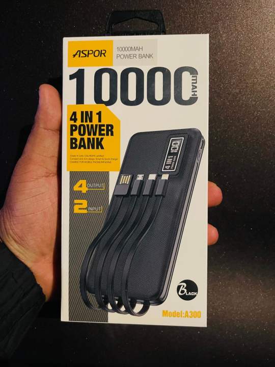 ASPOR POWER BANK 10000mah 4 IN 1 POWER BANK