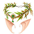 Fairy Leaf Rhinestone Headband Role-playing Party Elf Ears Woven Forest Garland Tiara Girl Elven HeadpieceRetro Elf Costume.