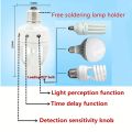 Smart Led Light Bulb Converter Motion Sensor E27 Base 85-265V Holder E27 PIR Induction Sensor Adapter Lamp Base Auto Switch. 