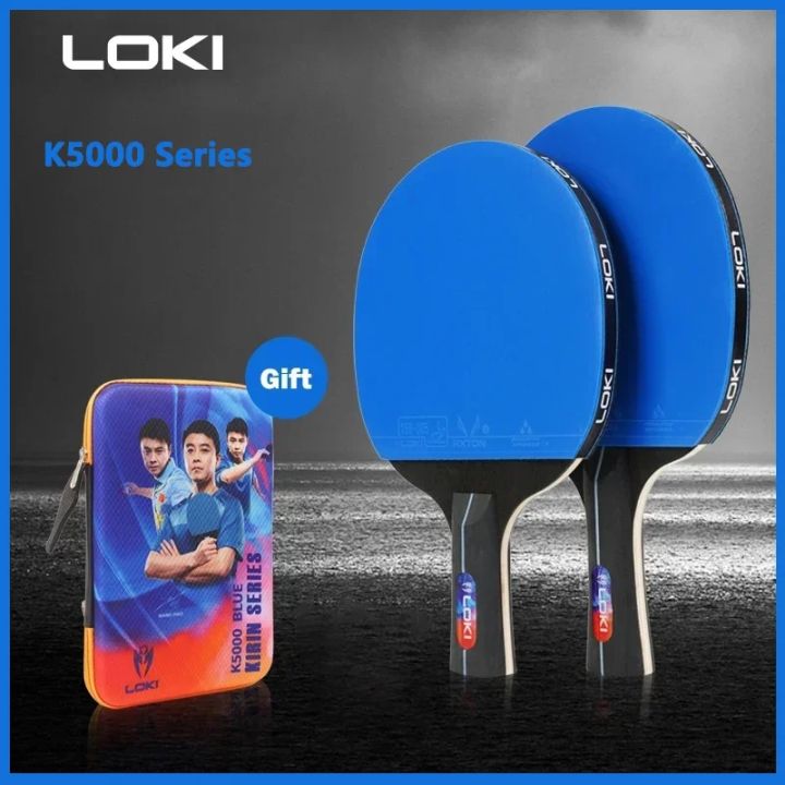 LOKI K5000 - Pair Table Tennis Racket - Premium Blue Rubber - High Quality Performance