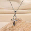 Stainless Steel Cross Pendant Necklace For Women Men Gold Color Ancient Egypt Ankh Cross Charm Choker Jewelry Hip Hop Gift.